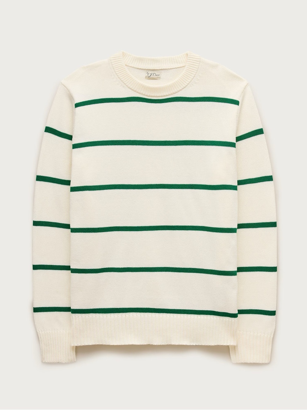 J. CREW Heritage cotton sweater in green stripe Size S NWT $118 CQ892